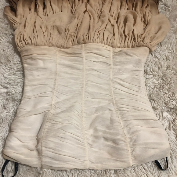 Chiffon Bebe Double Breasted, Ruffled Dress- Small - Picture 2 of 4